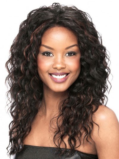 Fashionable Lace Front Remy Human Hair Curly African American Wig