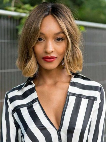 Elegant Lace Front Wavy Remy Human Hair African American Wig