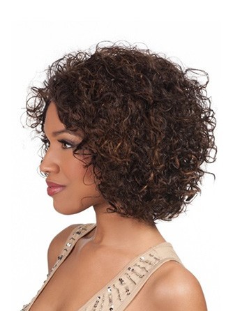 Medium Length Luscious Curly Lace Front African American Wig