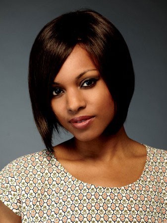 Bob Style Silky Straight Human Hair African American Wig