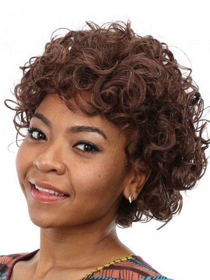 Chic Lace Front Curly Remy Human Hair African American Wig