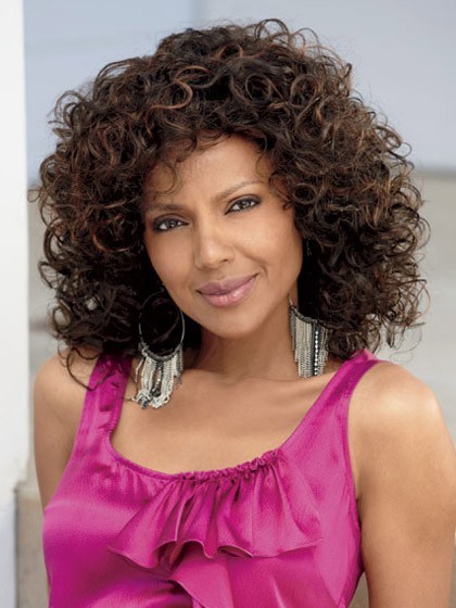 Medium Loose Curly Synthetic Capless African American Wig