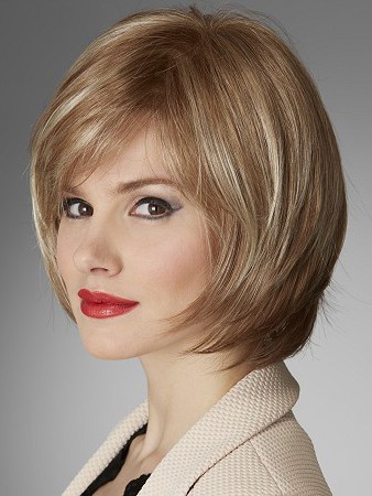 Soft Layered Human Hair Medium Length Bob Wig