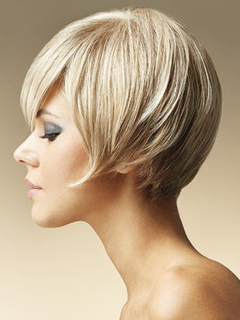 Short Layered Straight Marvelous Human Hair Bob Wig