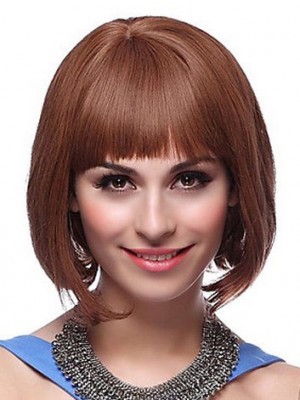 Bob Style Remy Human Hair Full Fringe Wig