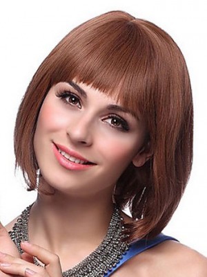 Bob Style Remy Human Hair Full Fringe Wig