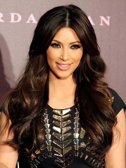 Kim Kardashian Centre Parting Wavy Celebrity Wig