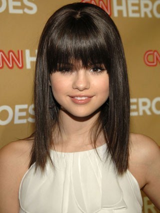 Selena Gomez's Straight Celebrity Wig With Full Bangs