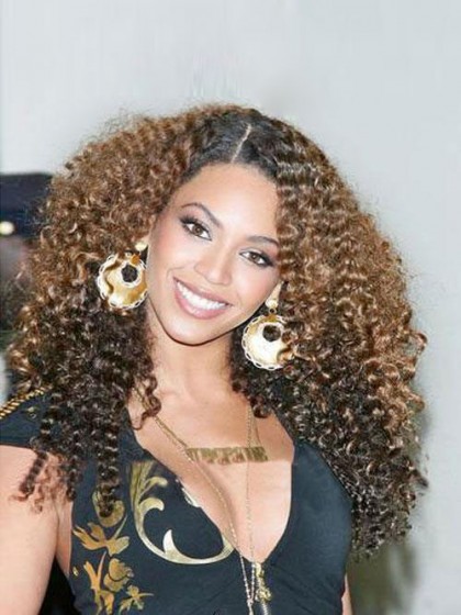 Beyonce Knowles Curly Full Lace Real Human Hair Celebrity Wig