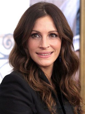 Julia Roberts Popular Human Hair Wavy Lace Front Wig