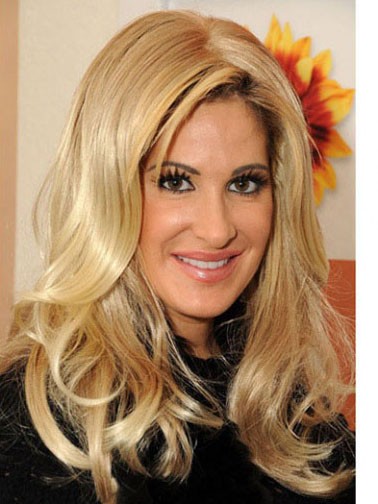 Kim Zolciak Glamorous Wavy Human Hair Lace Front Wig