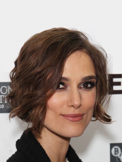 Nice Keira Knightley Wavy Lace Front Remy Human Hair Wig