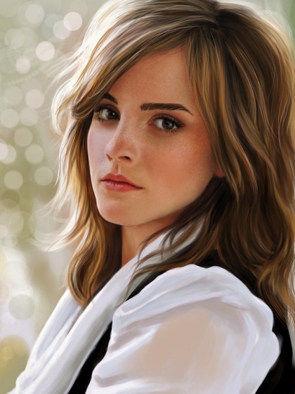 Elegant Emma Watson Wavy Lace Front Synthetic Wig