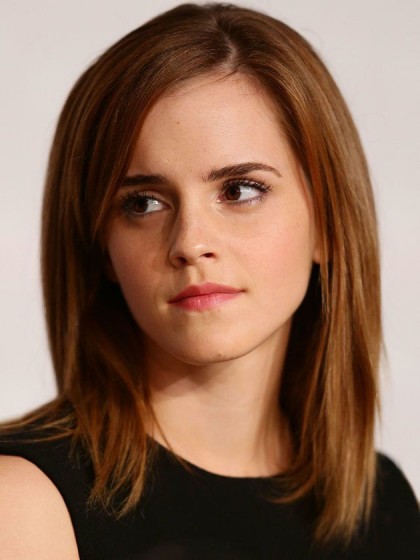 Natural Emma Watson Straight Lace Front Synthetic Wig