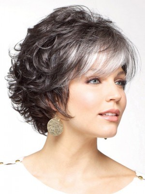 Gorgeous Gray Short Curly Synthetic Wig