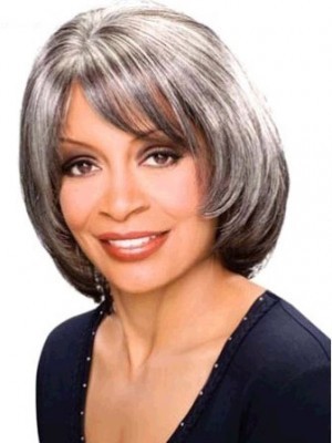 Straight Mid-length Synthetic Capless Wig