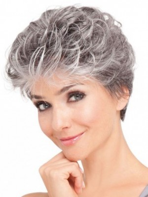 Synthetic Soft Wavy Front Lace Gray Wig