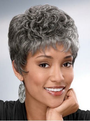 Graceful Wavy Capless Synthetic Gray Wig