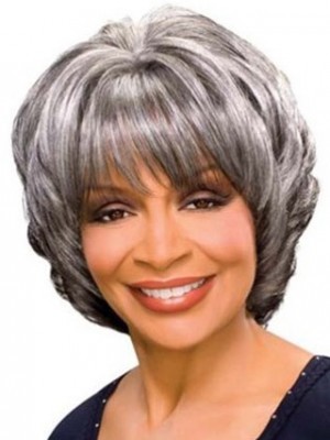 Stylish Wavy Synthetic Gray Wig