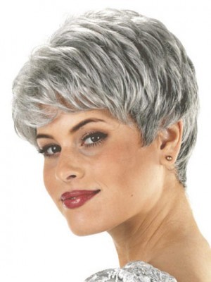 Stylish Layer Short Synthetic Capless Gray Wig