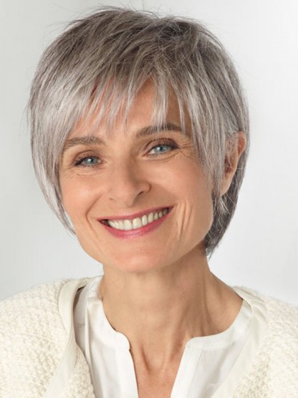 Natural Grey Short Lace Front Synthetic Wig