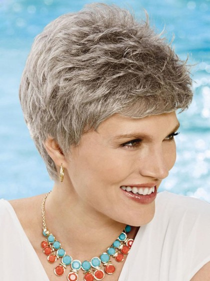 Comfortable Pixie Gray Wig For Woman