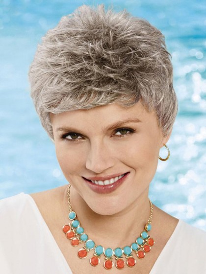 Comfortable Pixie Gray Wig For Woman