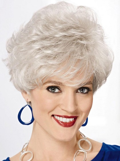 Short Soft Layered Gray Wig