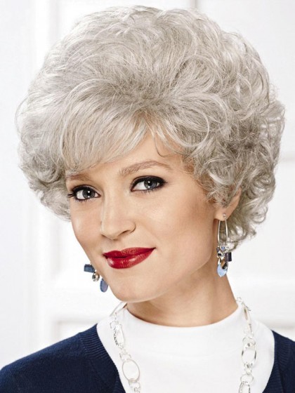 Charming Gray Wig With Wispy Waves And Curls