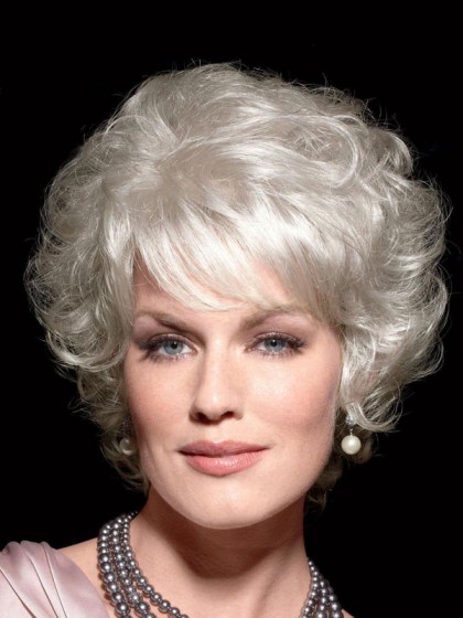 Comfortable 100% Hand-tied Wig Gray Wig