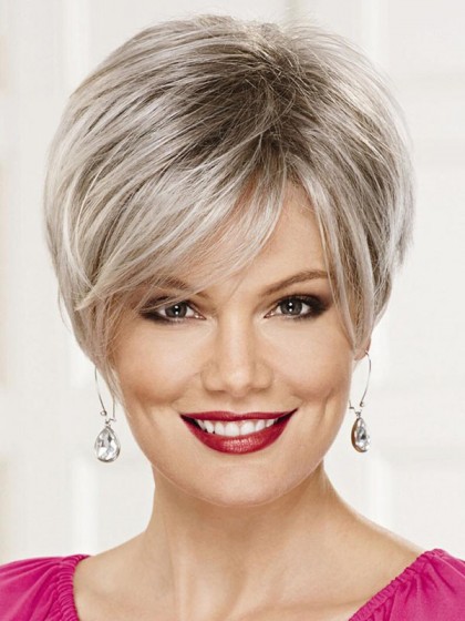 Nice Lace Front Monofilament Gray Wig