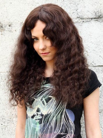 Good Curly Human Hair Capless Long Wig