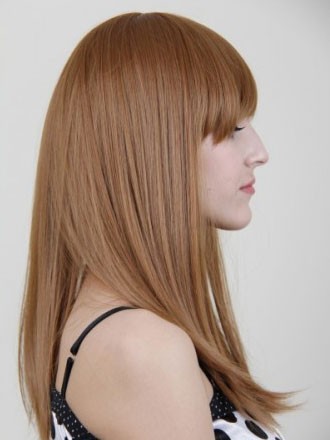 Prodigious Capless Long Straight Remy Human Hair Wig With Bangs