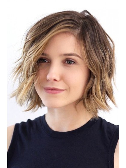Modern Lace Front Remy Human Hair Wavy Wig