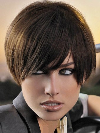 Modern Capless Straight Remy Human Hair Wig