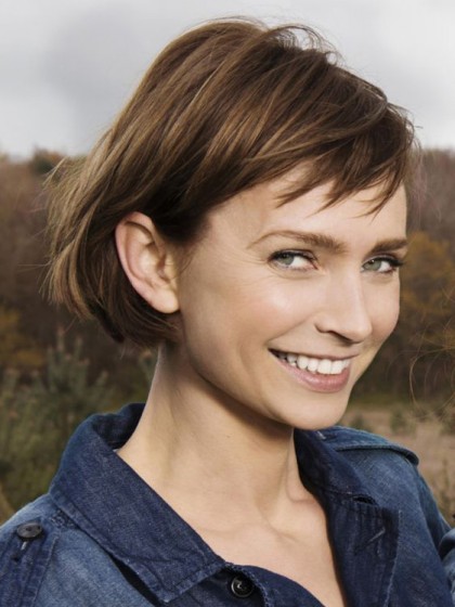 Cute Straight Remy Human Hair Lace Front Wig
