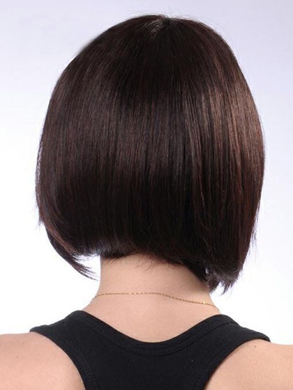 Nice Short Straight Smooth Polished Human Hair Wig