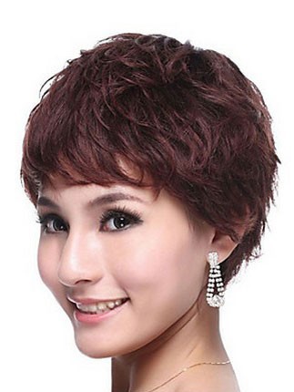 Romantic Hottest Human Hair Short Wavy Wig