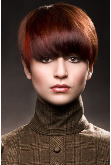 Stupendous Straight Capless Red Human Hair Wig 