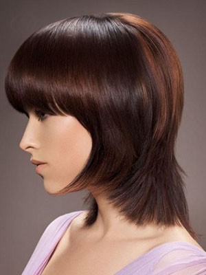 Straight Short Remy Human Hair Capless Wig