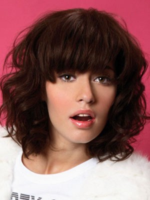 Prodigious Medium Length Human Hair Wavy Capless Wig