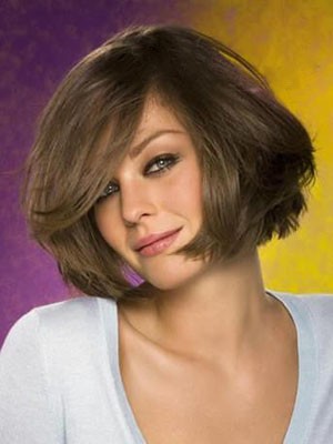 Glamorous Straight Capless Medium Length Human Hair Wig