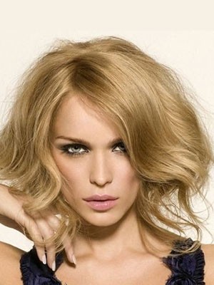 Pretty Human Hair Wavy Lace Front Wig