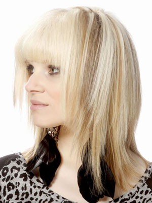 Pretty Capless Medium Length Human Hair Wig