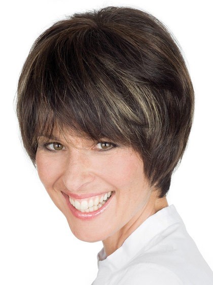 Fashionable Short Cropped Fringe Lace Front Remy Human Hair Wig