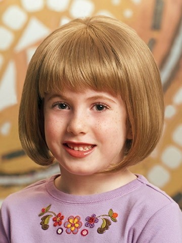Nice Short Bob With Full Bangs Girl's Wig