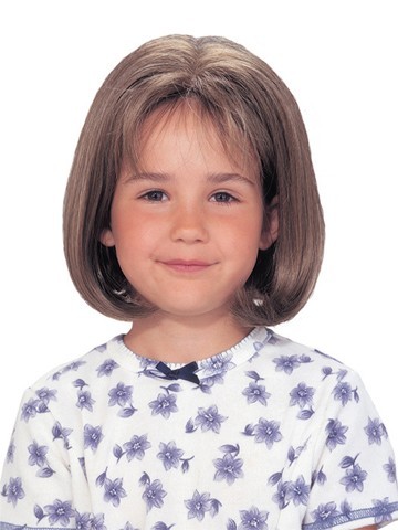 Natural Short Bob Lace Front Bangs Girl's Wig