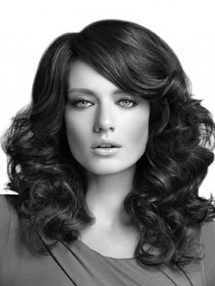 New Style Long Synthetic Spiral Wavy Lace Wig For Woman