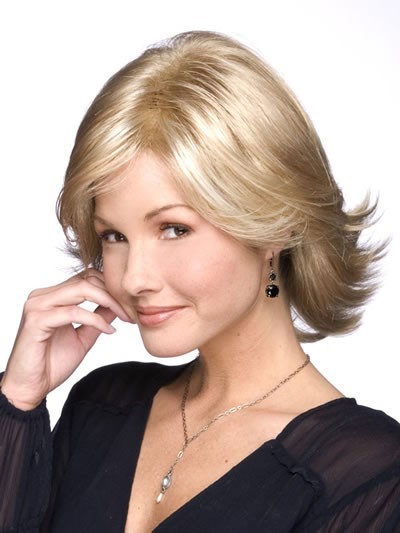 Lovely Mid-Length Synthetic Lace Front Wig For Woman