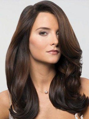 Marvelous Lace Front Long Wavy Human Hair Wig